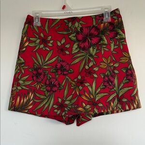 Boston Proper Floral Red Women's Shorts/Skirt